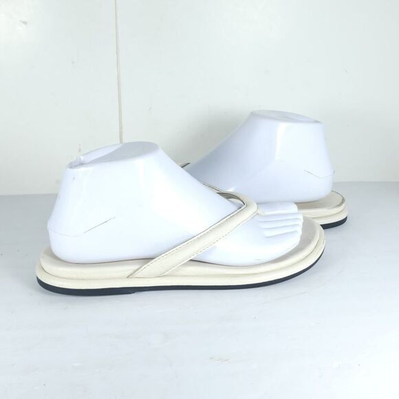 OLUKAI Women's Tiare US7 White Leather Slip-On Flat Flip Flops Thong Sandals - Picture 7 of 16